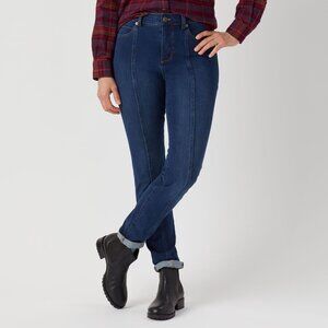 Duluth Trading Company Women’s Jean-Netics High Rise Slim Leg Jeans, Size 16 Reg